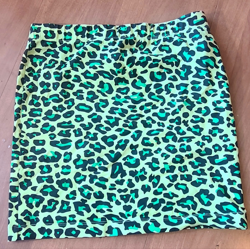 Neon Leopard Print mini skirt